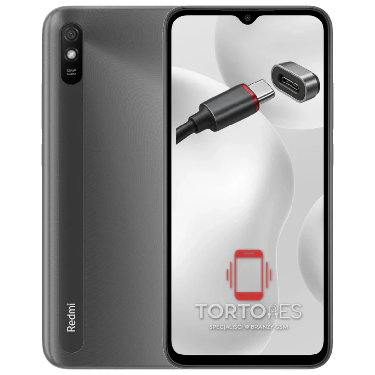 Redmi 9A z ilustracją złącza ładowania - naprawa złącza ładowania