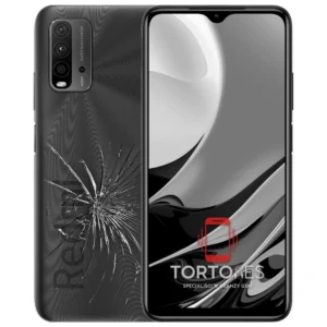 Redmi 9T z ilustracją pękniętej tylnej klapki - wymiana zbitej klapki