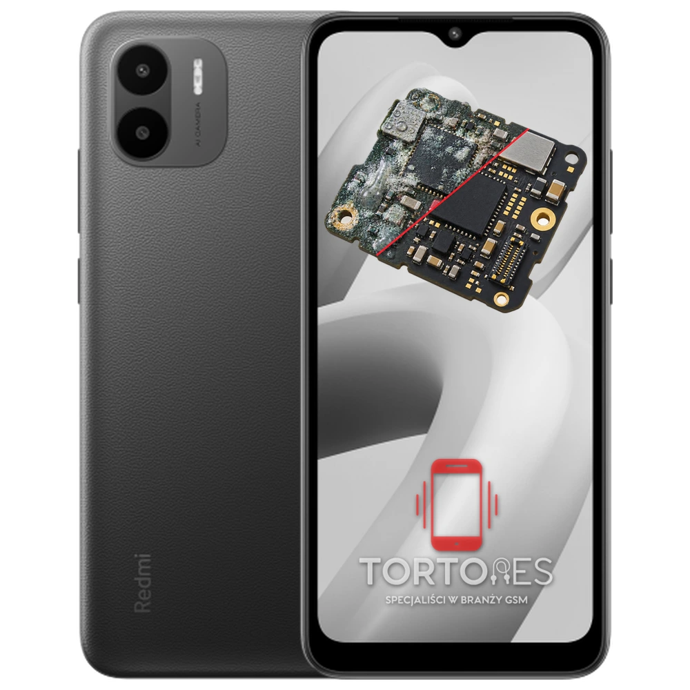 Redmi A1 z ilustracją zalania - czyszczenie po zalaniu