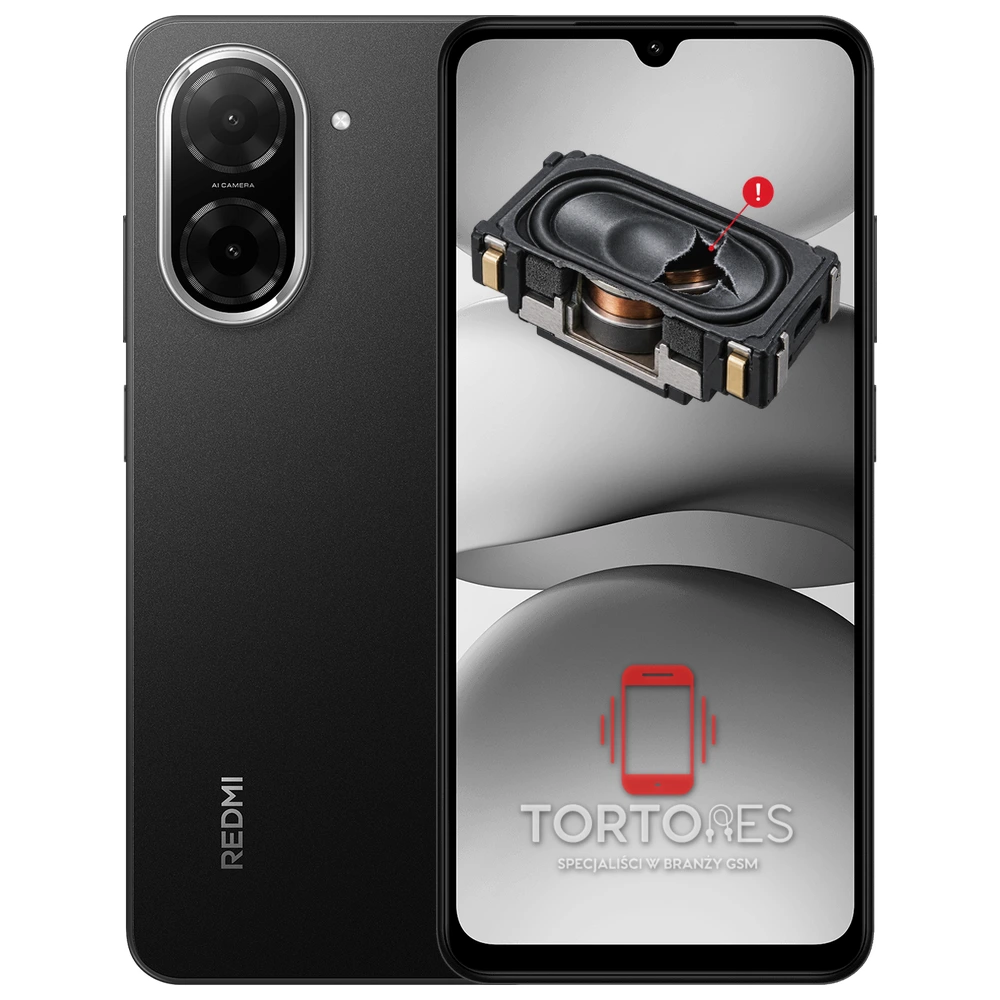Redmi A5 z symbolem głośnika multimedialnego - wymiana głośnika multimedialnego