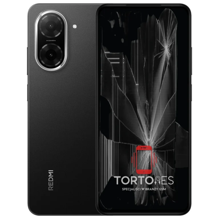 Redmi A5 z ilustracją pękniętego wyświetlacza - wymiana zbitego wyświetlacza