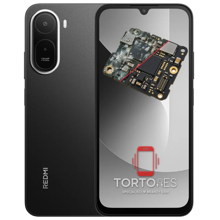 Redmi A7 Pro z ilustracją zalania - czyszczenie po zalaniu