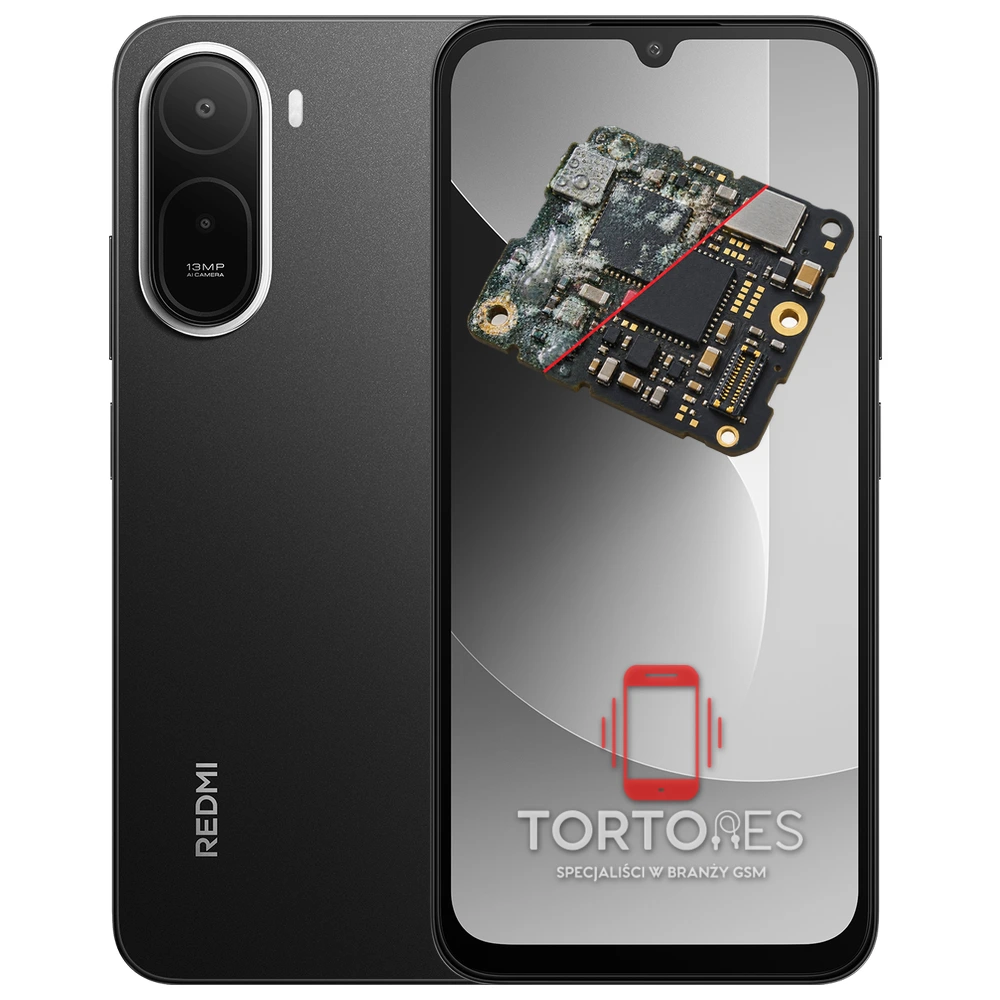 Redmi A7 Pro z ilustracją zalania - czyszczenie po zalaniu