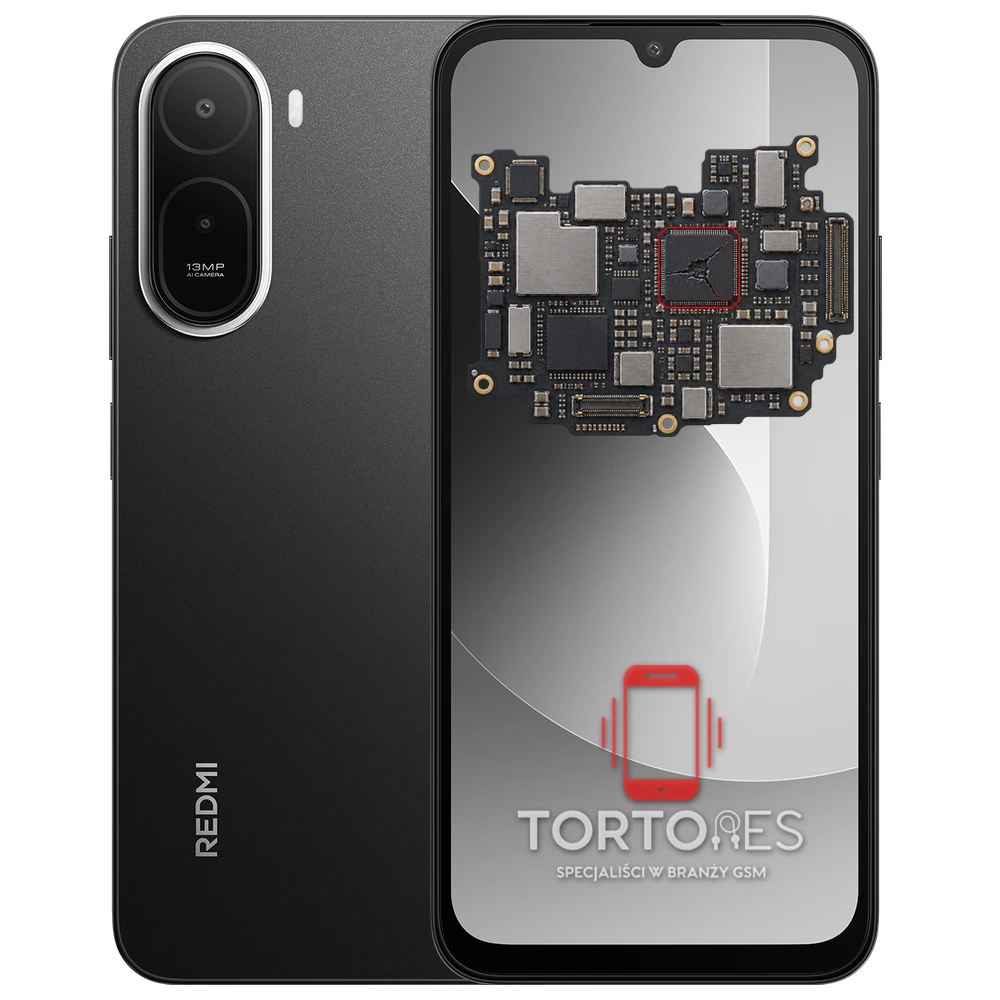 Redmi A7 Pro z ilustracją płyty głównej - naprawa płyty głównej