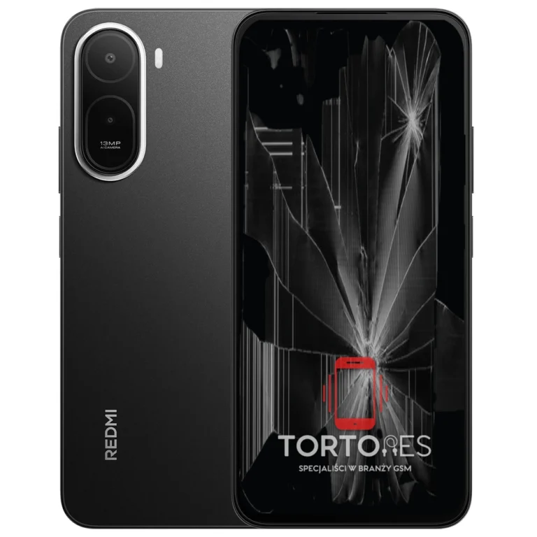 Redmi A7 Pro z ilustracją pękniętego wyświetlacza - wymiana zbitego wyświetlacza