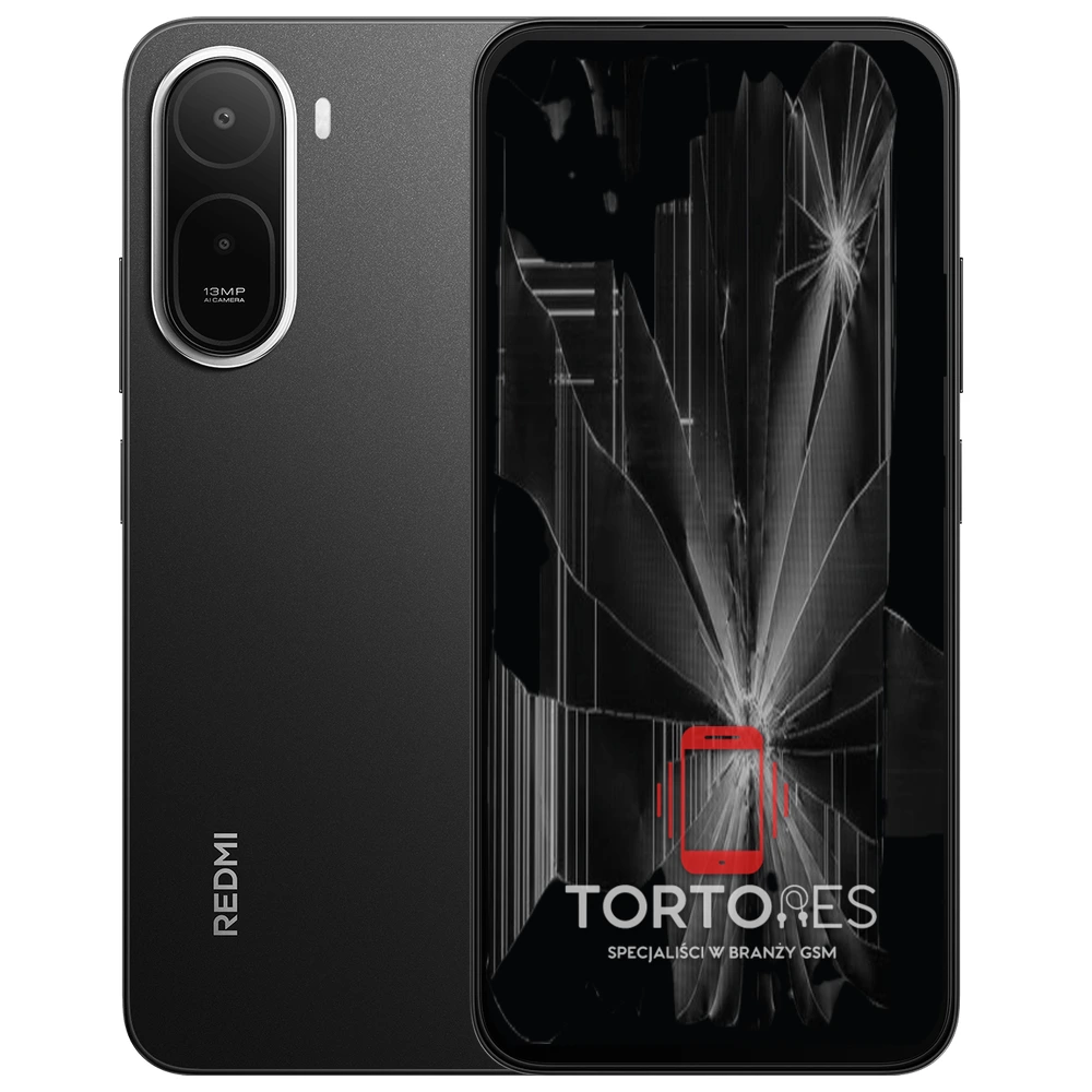 Redmi A7 Pro z ilustracją pękniętego wyświetlacza - wymiana zbitego wyświetlacza