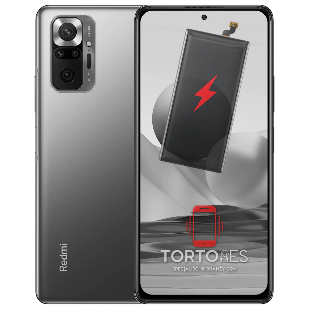 Redmi Note 10 Pro z ilustracją baterii - wymiana baterii