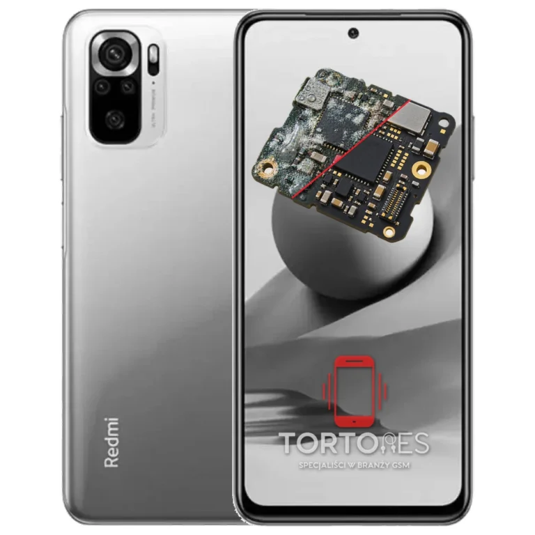 Redmi Note 10S z ilustracją zalania - czyszczenie po zalaniu