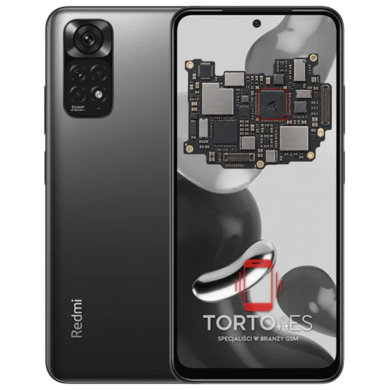 Redmi Note 11 z ilustracją płyty głównej - naprawa płyty głównej