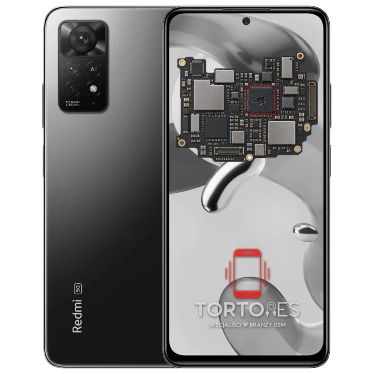 Redmi Note 11 Pro 5G z ilustracją płyty głównej - naprawa płyty głównej