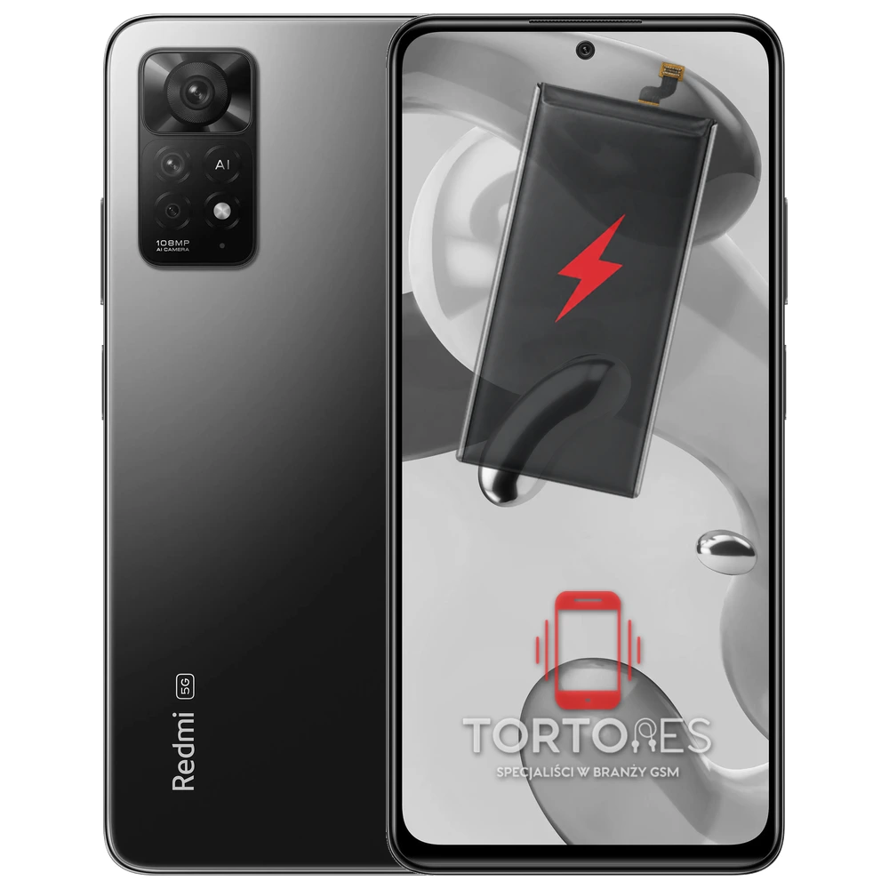 Redmi Note 11 Pro 5G z ilustracją baterii - wymiana baterii
