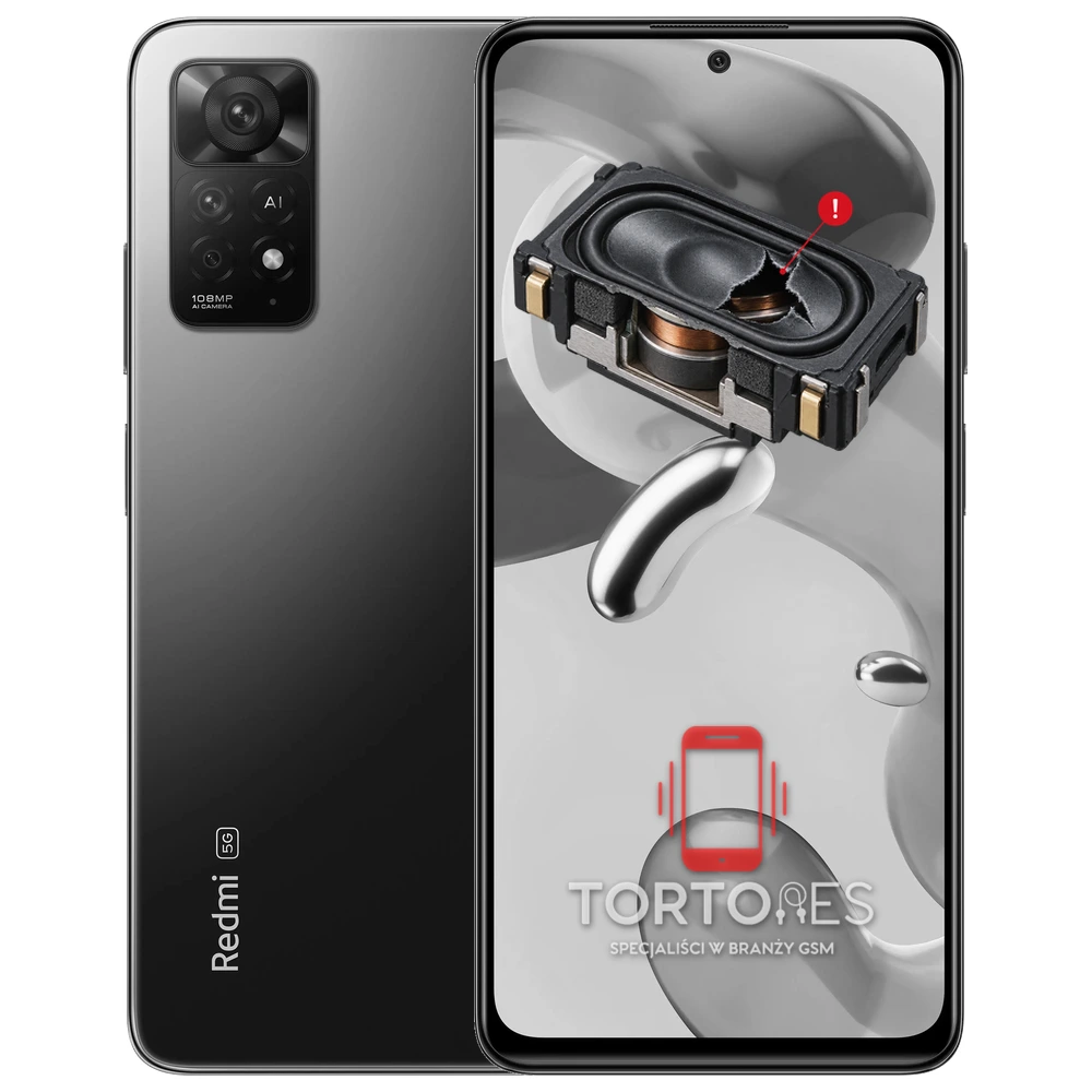 Redmi Note 11 Pro 5G z symbolem głośnika multimedialnego - wymiana głośnika multimedialnego