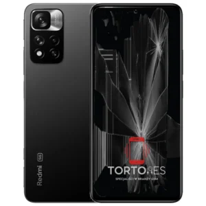 Redmi Note 11 Pro+ 5G z ilustracją pękniętego wyświetlacza - wymiana zbitego wyświetlacza