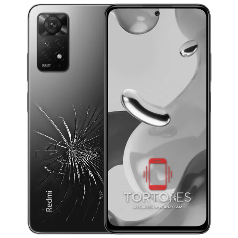 Redmi Note 11 Pro z ilustracją pękniętej tylnej klapki - wymiana zbitej klapki
