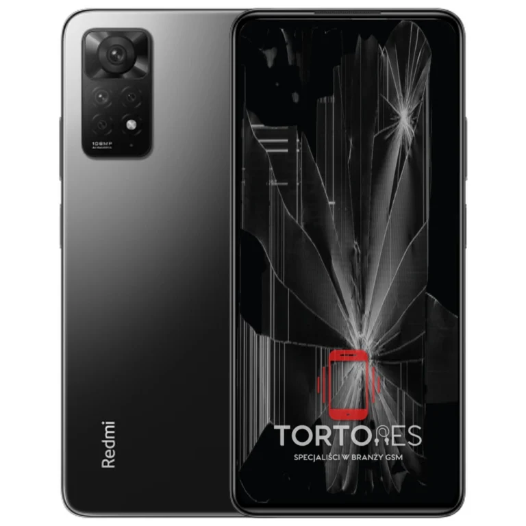 Redmi Note 11 Pro z ilustracją pękniętego wyświetlacza - wymiana zbitego wyświetlacza