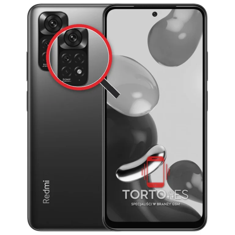 Redmi Note 11 z lupą na tylnych aparatach - wymiana tylnej kamery