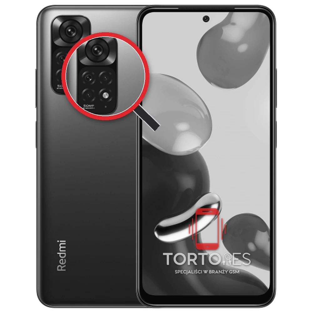 Redmi Note 11 z lupą na tylnych aparatach - wymiana tylnej kamery