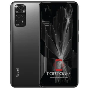 Redmi Note 11 z ilustracją pękniętego wyświetlacza - wymiana zbitego wyświetlacza