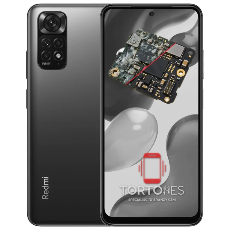 Redmi Note 11S z ilustracją zalania - czyszczenie po zalaniu