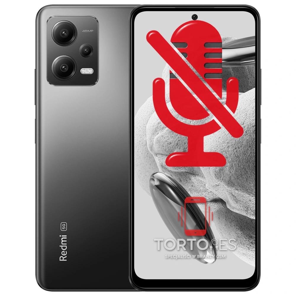 Redmi Note 12 5G z symbolem mikrofonu - naprawa mikrofonu