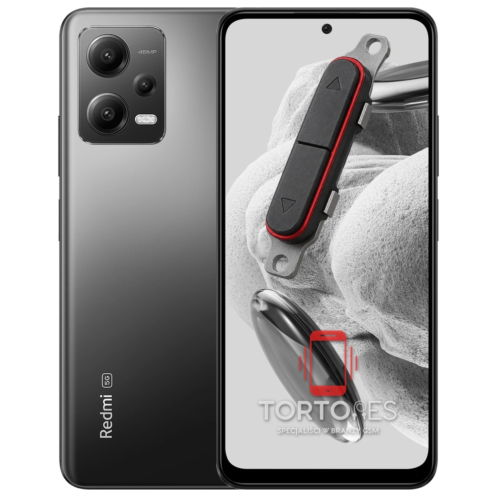 Redmi Note 12 5G z symbolem przycisków - naprawa przycisków włączania i głośności