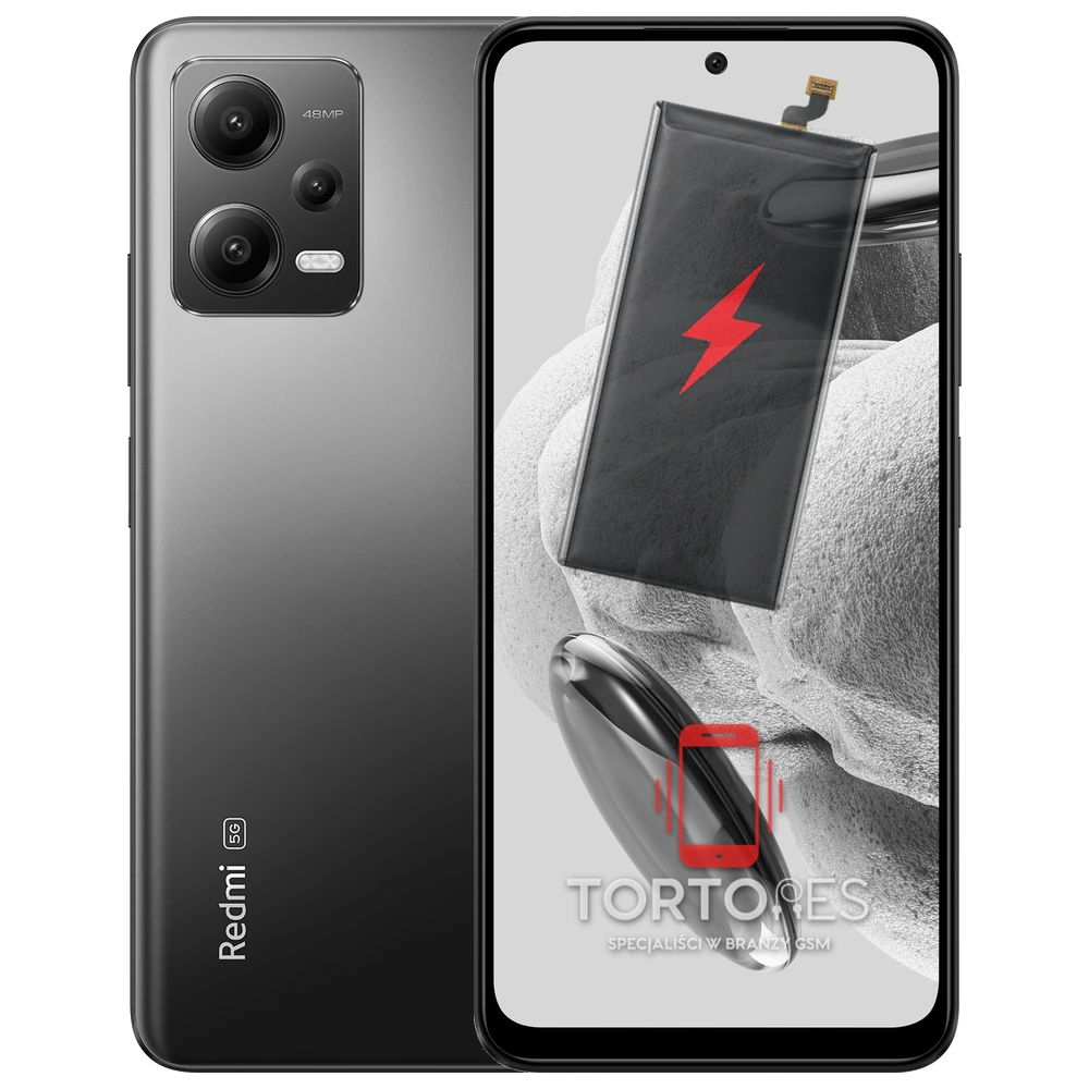 Redmi Note 12 5G z ilustracją baterii - wymiana baterii