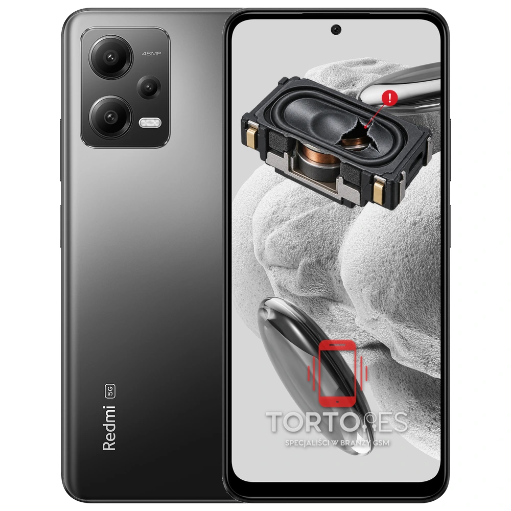 Redmi Note 12 5G z symbolem głośnika multimedialnego - wymiana głośnika multimedialnego
