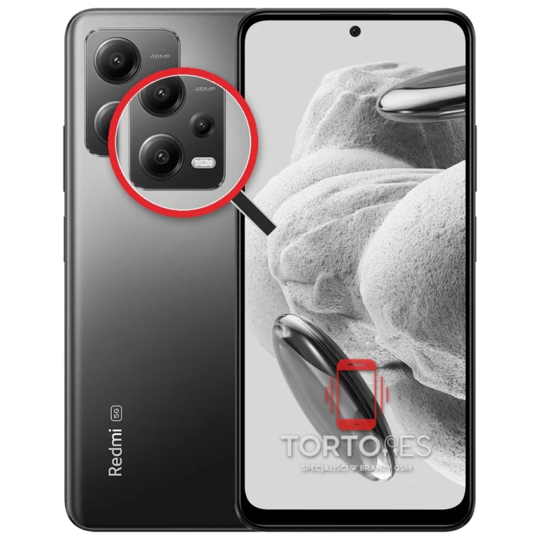 Redmi Note 12 5G z lupą na tylnych aparatach - wymiana tylnej kamery