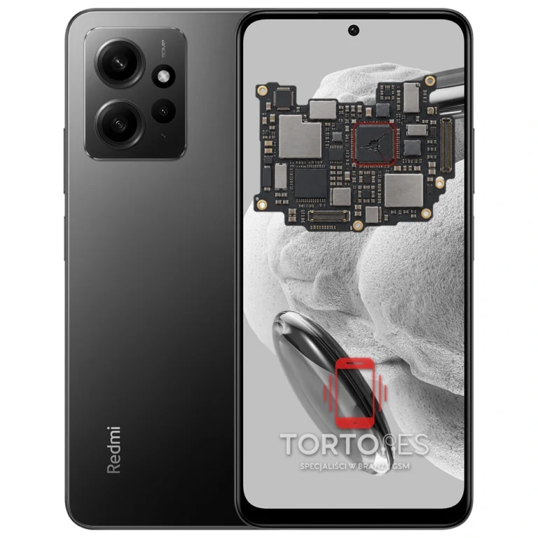 Redmi Note 12 z ilustracją płyty głównej - naprawa płyty głównej