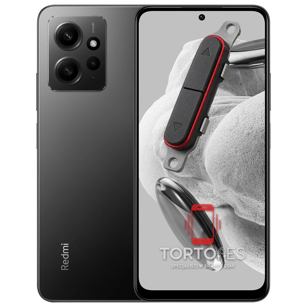 Redmi Note 12 z symbolem przycisków - naprawa przycisków włączania i głośności