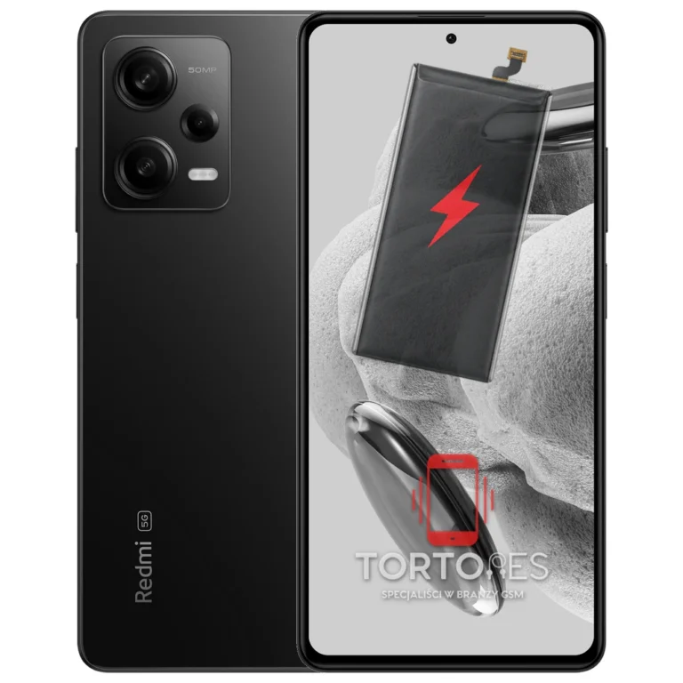Redmi Note 12 Pro 5G z ilustracją baterii - wymiana baterii