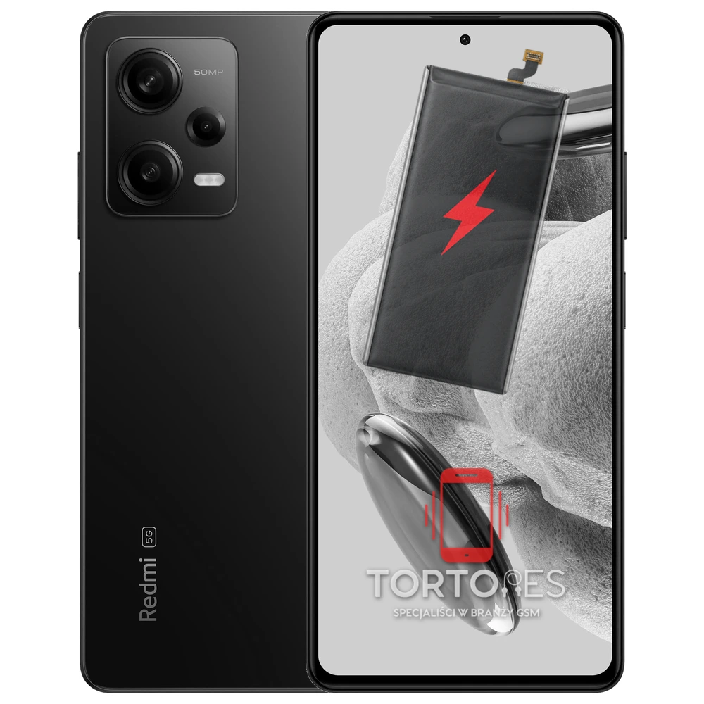 Redmi Note 12 Pro 5G z ilustracją baterii - wymiana baterii