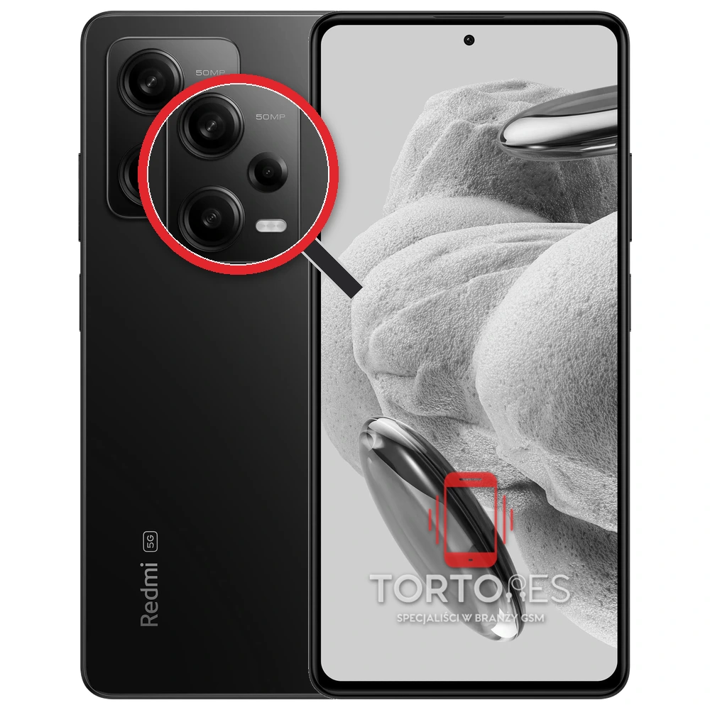 Redmi Note 12 Pro 5G z lupą na tylnych aparatach - wymiana tylnej kamery