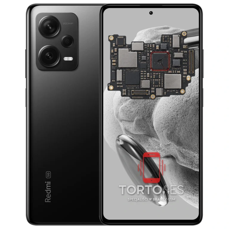 Redmi Note 12 Pro+ 5G z ilustracją płyty głównej - naprawa płyty głównej