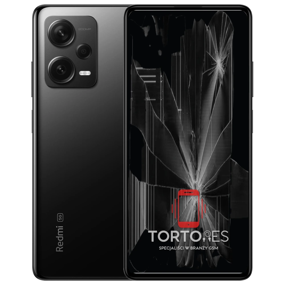Redmi Note 12 Pro+ 5G z ilustracją pękniętego wyświetlacza - wymiana zbitego wyświetlacza