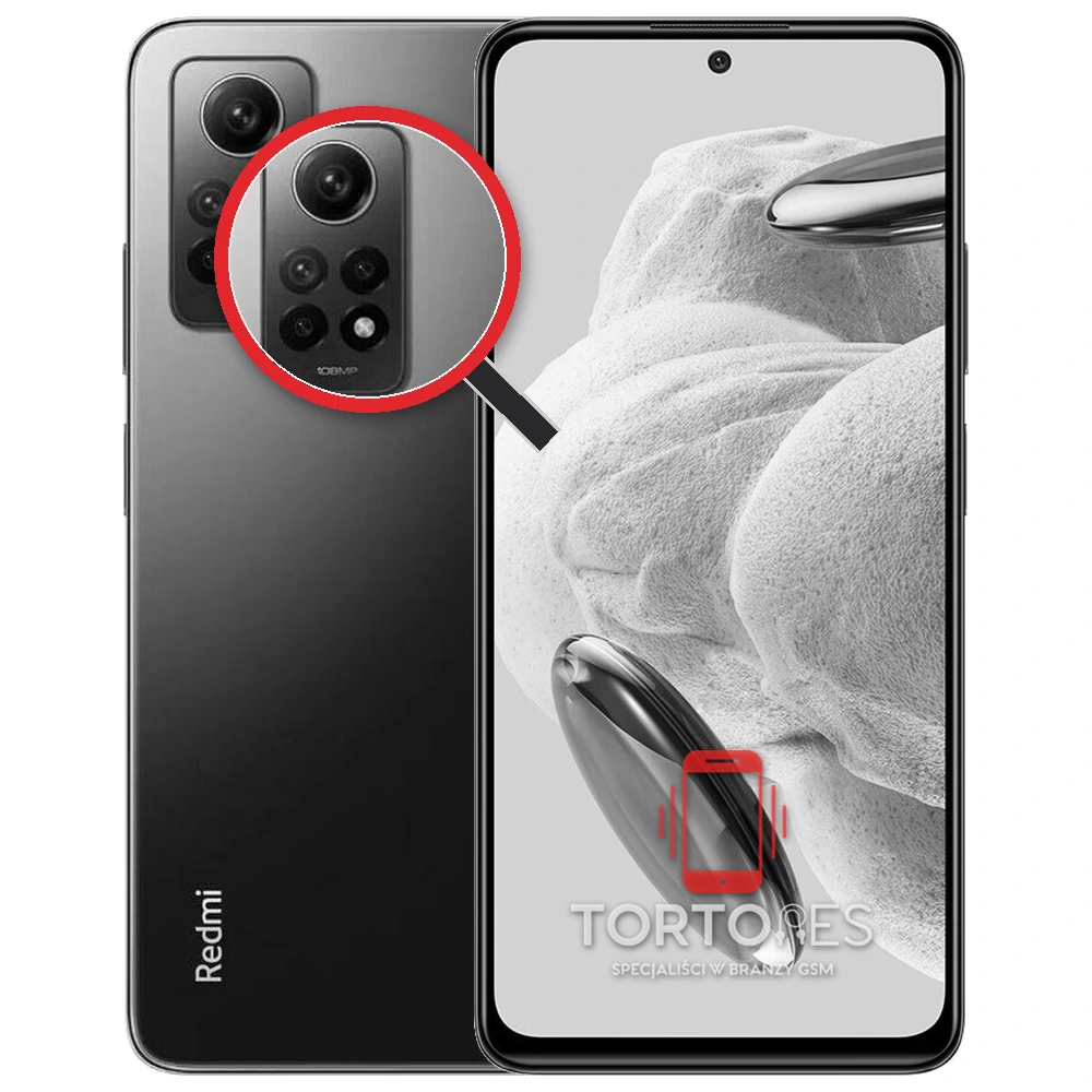 Redmi Note 12 Pro z lupą na tylnych aparatach - wymiana tylnej kamery