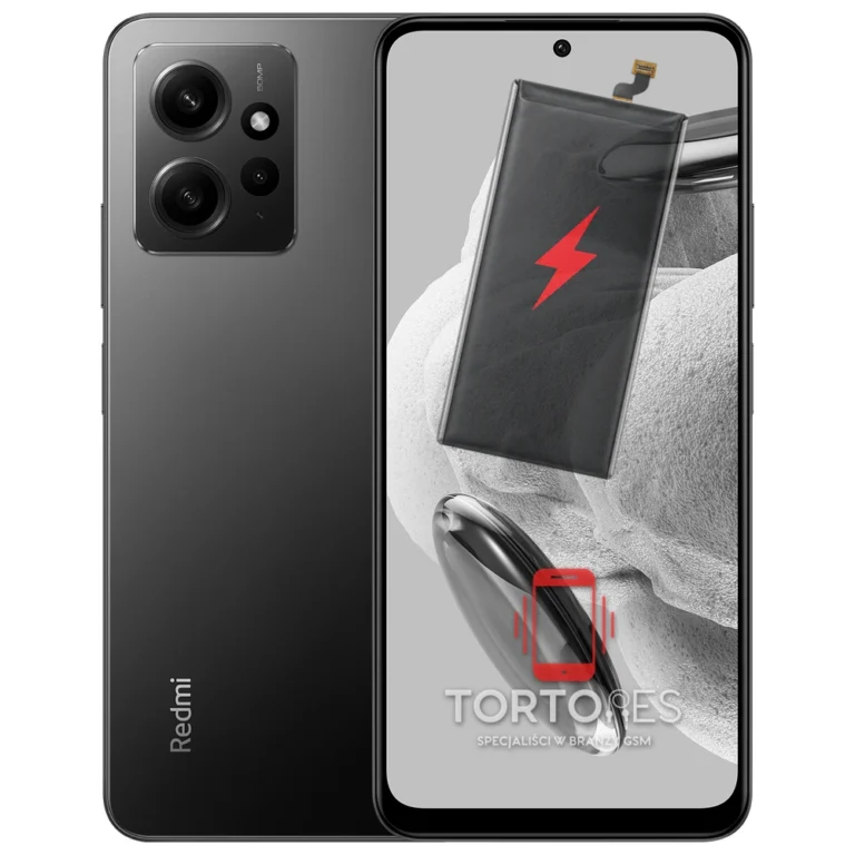 Redmi Note 12 z ilustracją baterii - wymiana baterii
