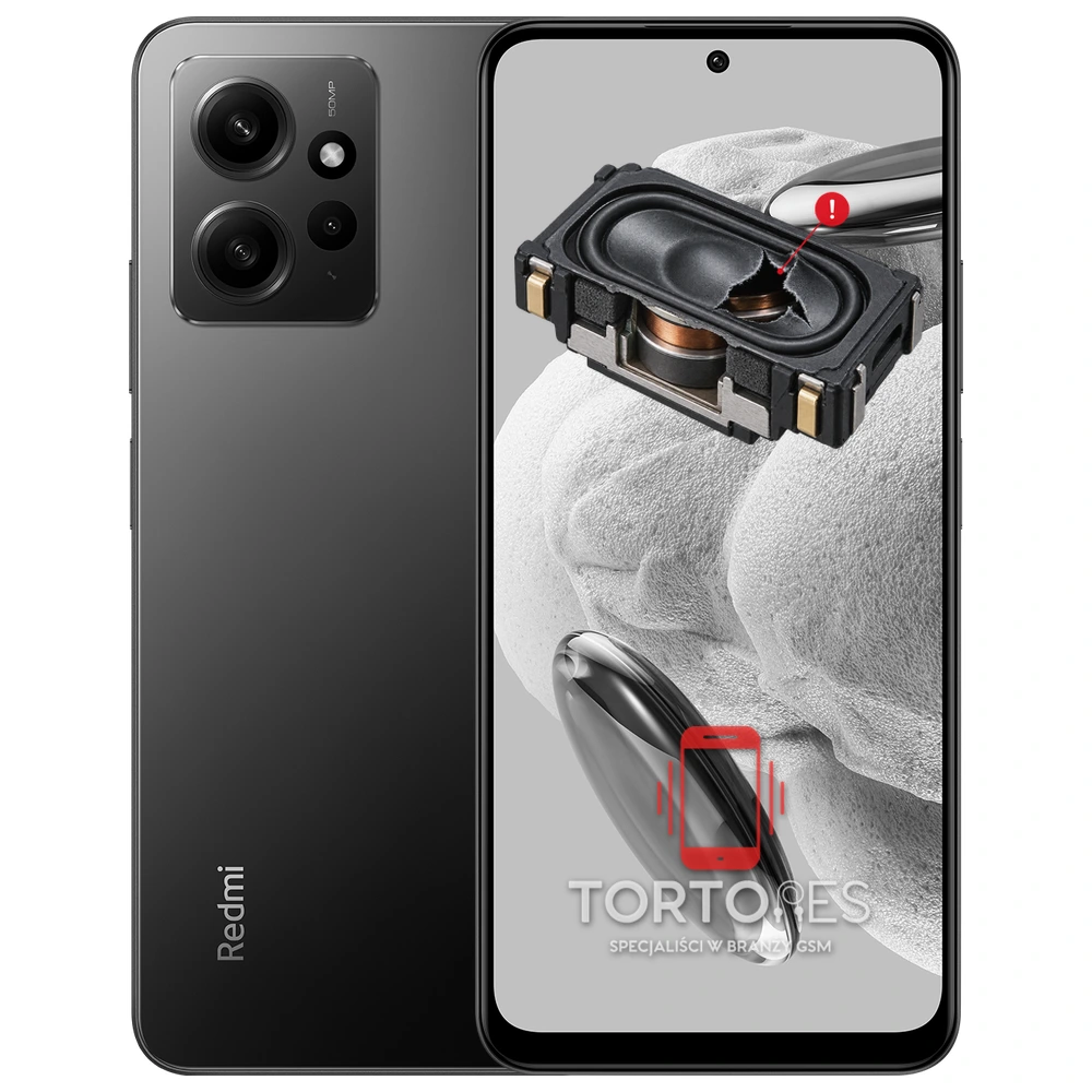 Redmi Note 12 z symbolem głośnika multimedialnego - wymiana głośnika multimedialnego
