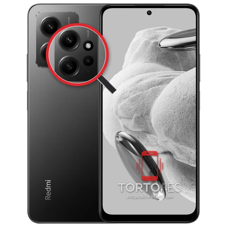 Redmi Note 12 z lupą na tylnych aparatach - wymiana tylnej kamery