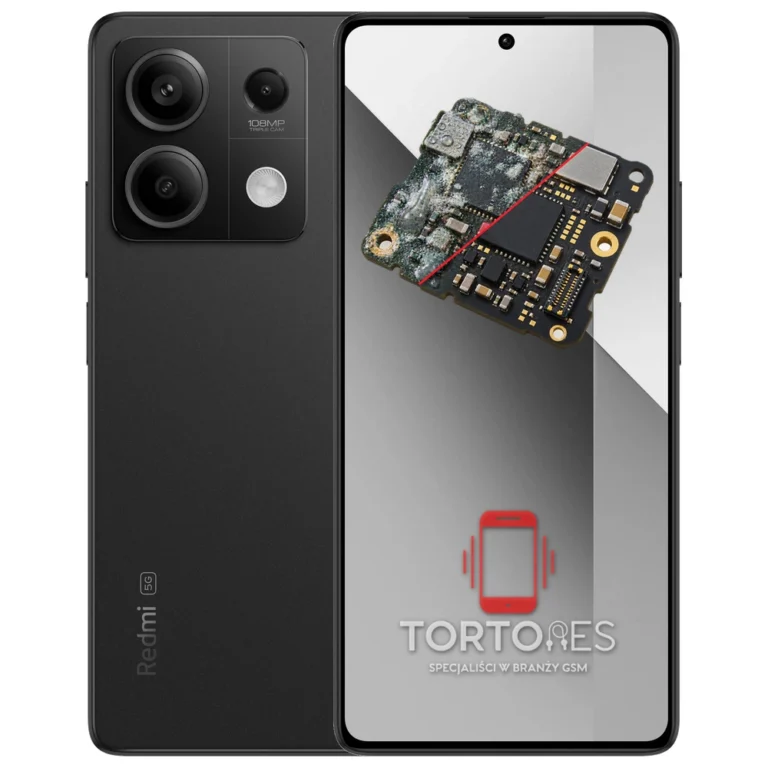 Redmi Note 13 5G z ilustracją zalania - czyszczenie po zalaniu