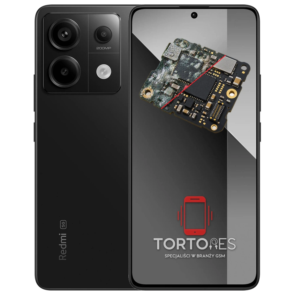 Redmi Note 13 Pro 5G z ilustracją zalania - czyszczenie po zalaniu