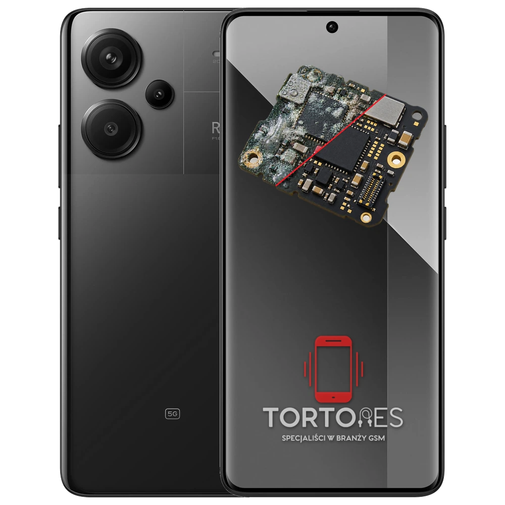 Redmi Note 13 Pro+ 5G z ilustracją zalania - czyszczenie po zalaniu