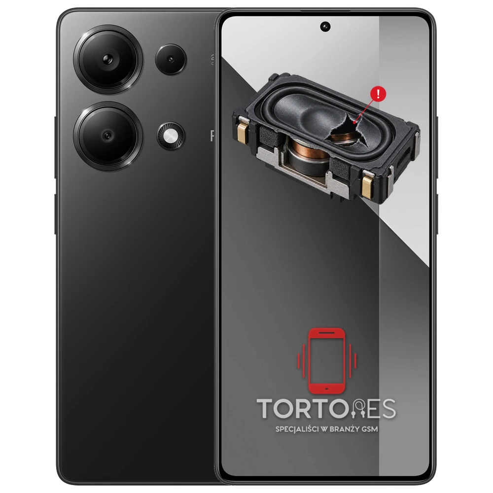 Redmi Note 13 Pro z symbolem głośnika multimedialnego - wymiana głośnika multimedialnego