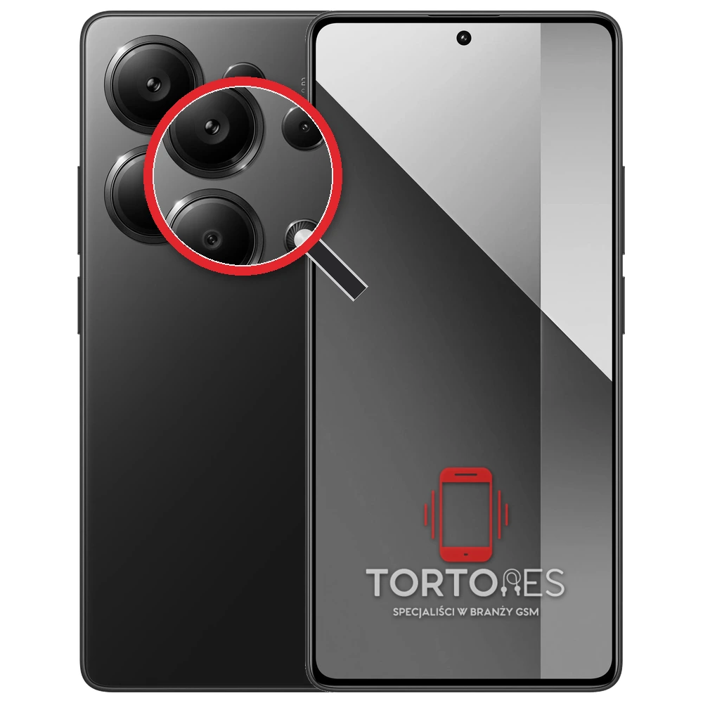Redmi Note 13 Pro z lupą na tylnych aparatach - wymiana tylnej kamery