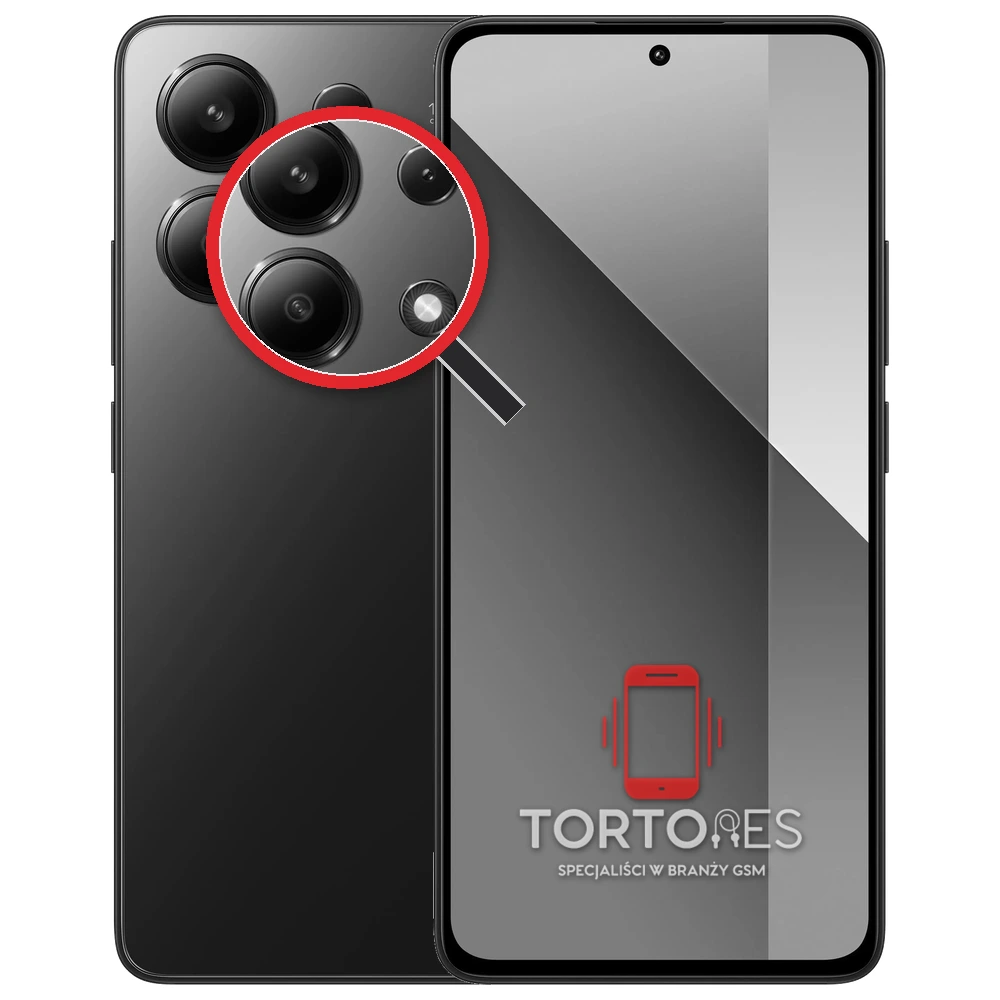 Redmi Note 13 z lupą na tylnych aparatach - wymiana tylnej kamery