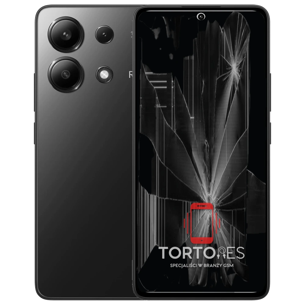 Redmi Note 13 z ilustracją pękniętego wyświetlacza - wymiana zbitego wyświetlacza