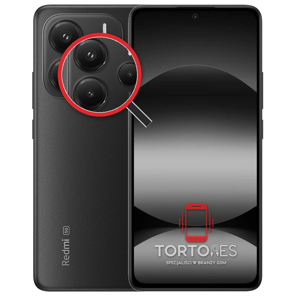Redmi Note 14 5G z lupą na tylnych aparatach - wymiana tylnej kamery