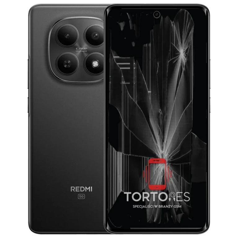 Redmi Note 15 5G z ilustracją pękniętego wyświetlacza - wymiana zbitego wyświetlacza