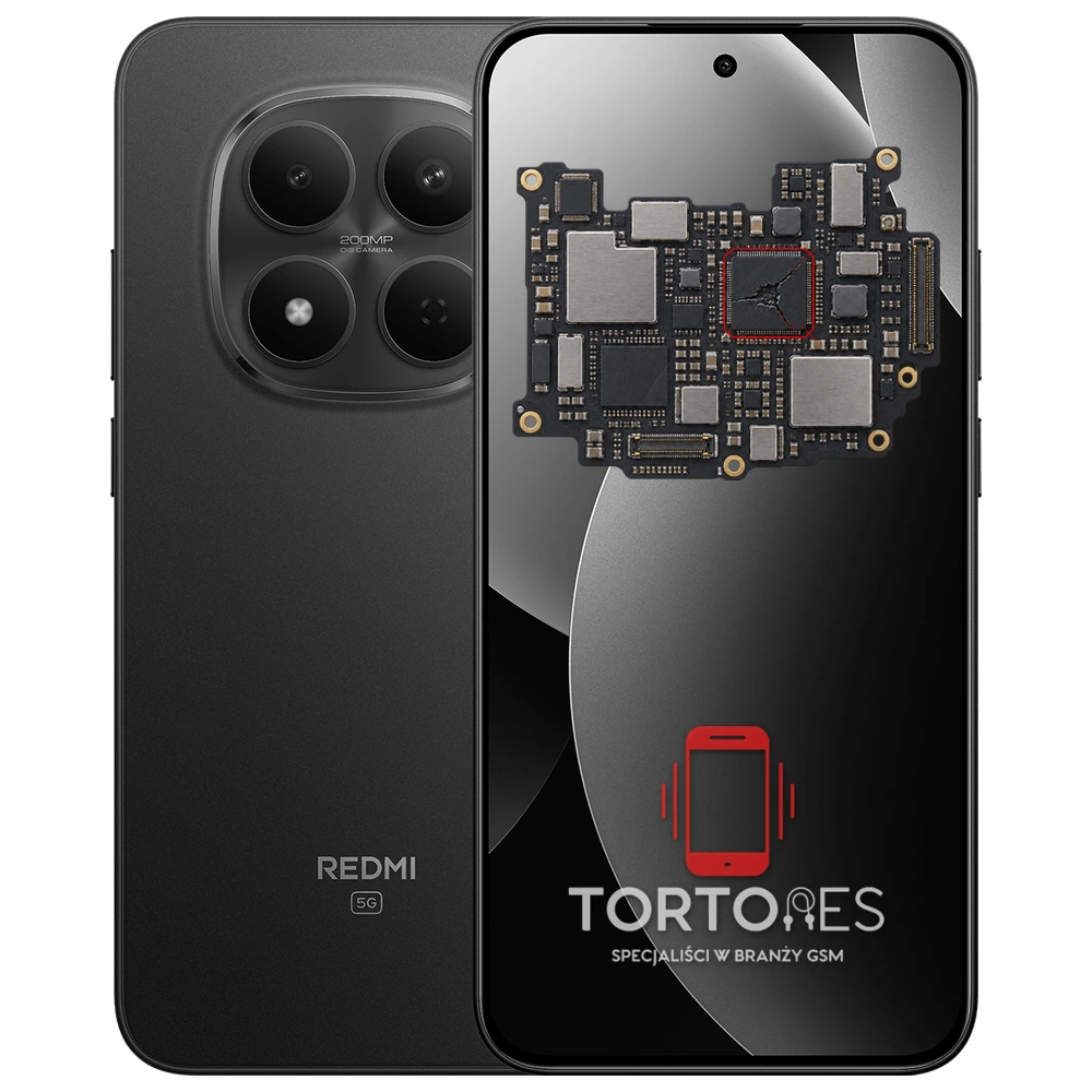 Redmi Note 15 Pro 5G z ilustracją płyty głównej - naprawa płyty głównej