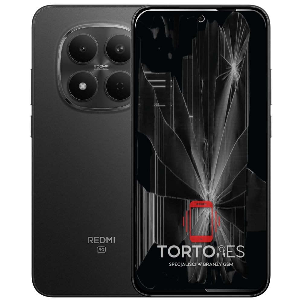 Redmi Note 15 Pro 5G z ilustracją pękniętego wyświetlacza - wymiana zbitego wyświetlacza